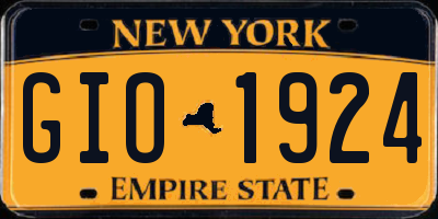 NY license plate GIO1924