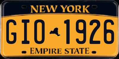 NY license plate GIO1926