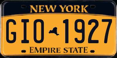 NY license plate GIO1927