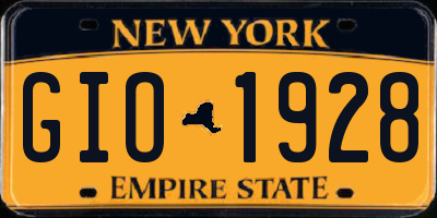 NY license plate GIO1928
