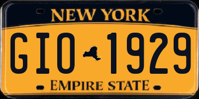 NY license plate GIO1929