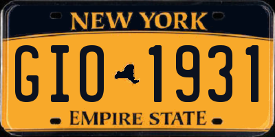 NY license plate GIO1931
