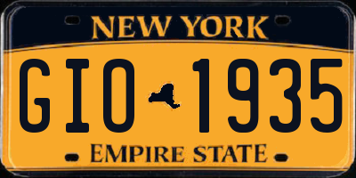 NY license plate GIO1935