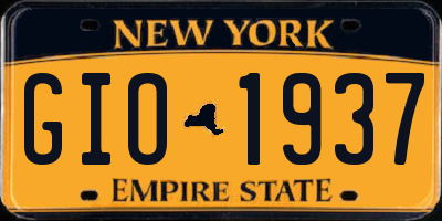 NY license plate GIO1937