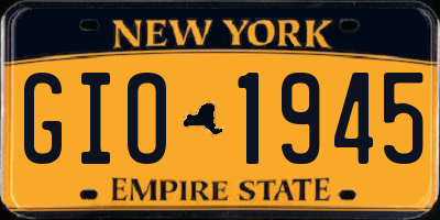 NY license plate GIO1945