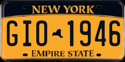 NY license plate GIO1946