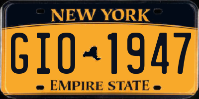 NY license plate GIO1947