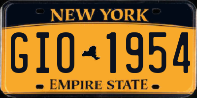 NY license plate GIO1954