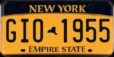 NY license plate GIO1955