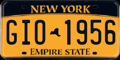 NY license plate GIO1956