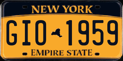 NY license plate GIO1959