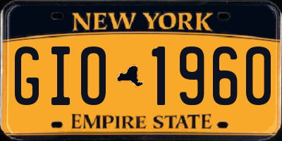NY license plate GIO1960