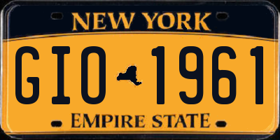 NY license plate GIO1961