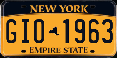 NY license plate GIO1963