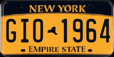 NY license plate GIO1964