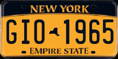 NY license plate GIO1965