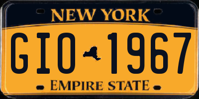 NY license plate GIO1967