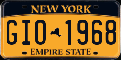 NY license plate GIO1968