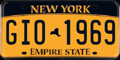 NY license plate GIO1969