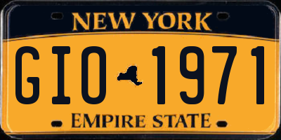 NY license plate GIO1971