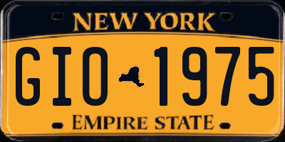 NY license plate GIO1975