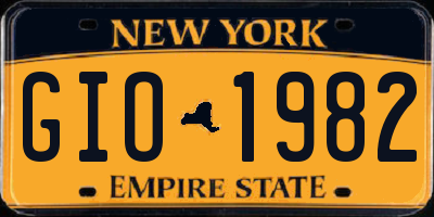 NY license plate GIO1982
