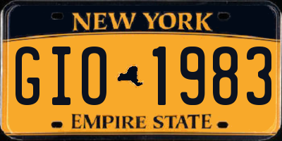 NY license plate GIO1983