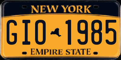 NY license plate GIO1985