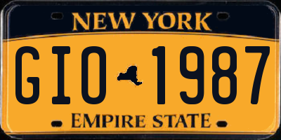 NY license plate GIO1987