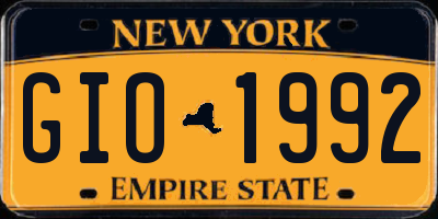 NY license plate GIO1992