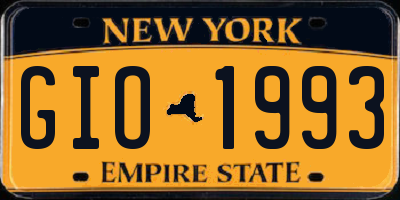 NY license plate GIO1993
