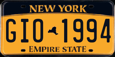 NY license plate GIO1994