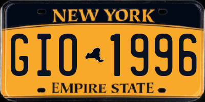 NY license plate GIO1996