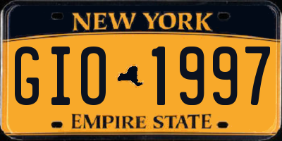 NY license plate GIO1997