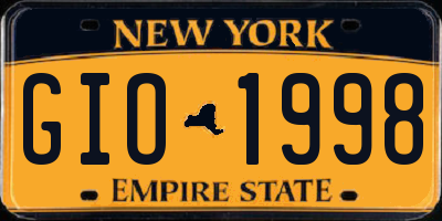 NY license plate GIO1998