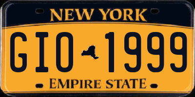 NY license plate GIO1999