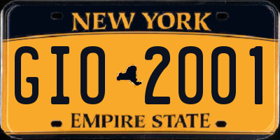 NY license plate GIO2001