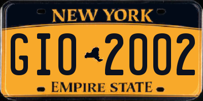 NY license plate GIO2002
