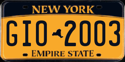NY license plate GIO2003