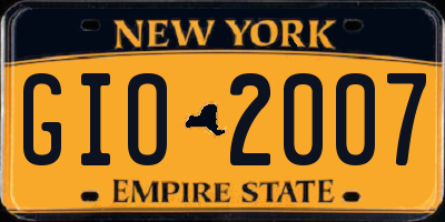 NY license plate GIO2007