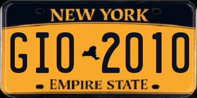 NY license plate GIO2010