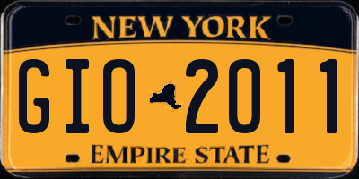NY license plate GIO2011