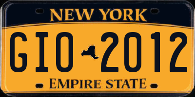 NY license plate GIO2012