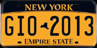 NY license plate GIO2013