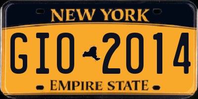 NY license plate GIO2014