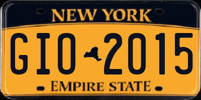 NY license plate GIO2015