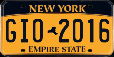 NY license plate GIO2016