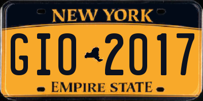 NY license plate GIO2017