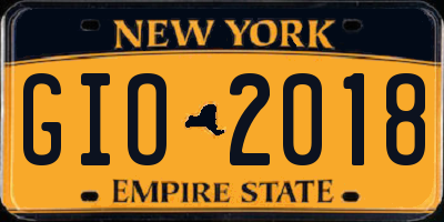 NY license plate GIO2018