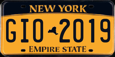 NY license plate GIO2019